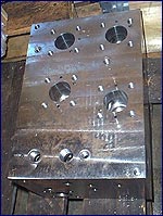 Hydraulikk blokk med patronboringe. vekt ca 200 kg.